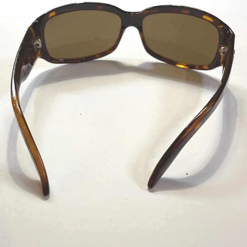 Tous Italy Design Tortoise Sunglasses Brown Lens Silver Bear Logo PS7069